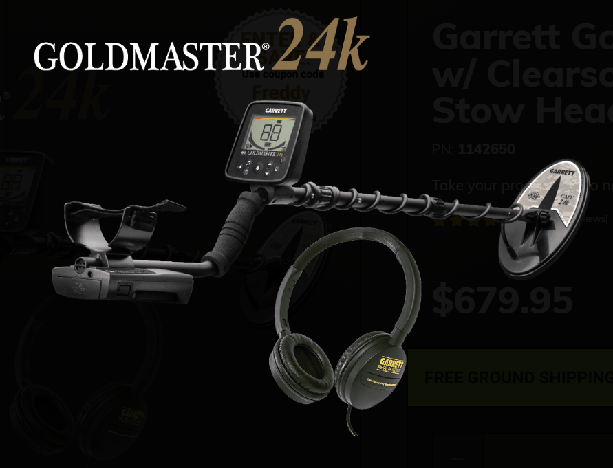 Garrett Goldmaster 24k w/ Clearsound Easy Stow Headphones