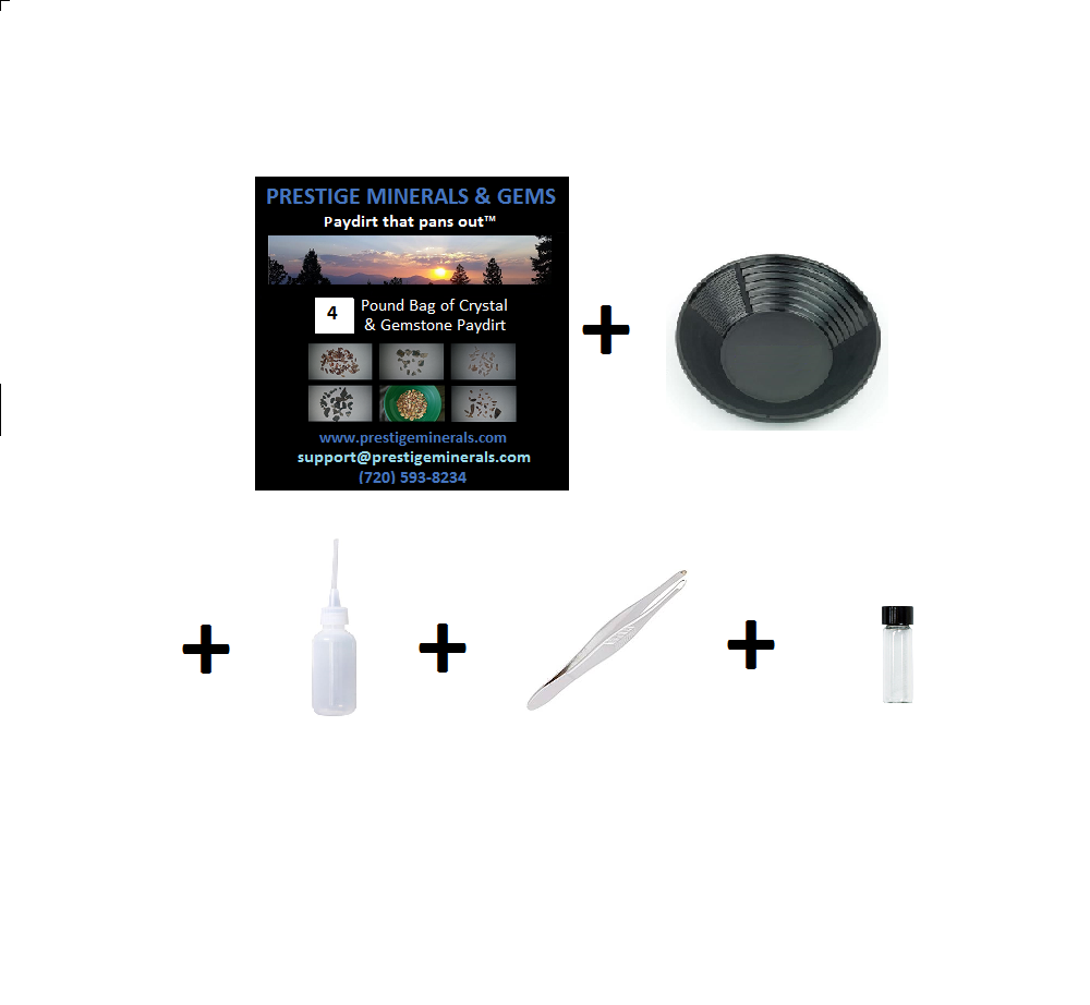 Complete Crystal & Gemstone Panning Kit With 4 LB Crystal Paydirt